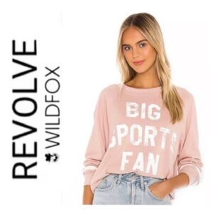 NWT WILDFOX Big Sports Fan Sommers Sweater in Blush Pink